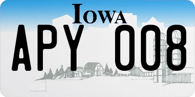 IA license plate APY008