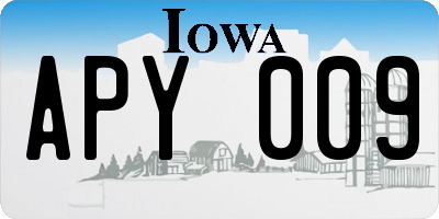 IA license plate APY009