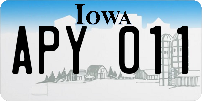 IA license plate APY011