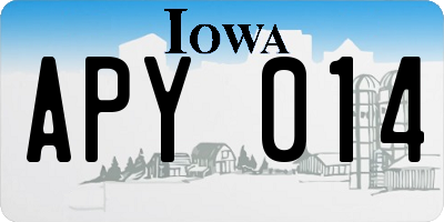IA license plate APY014
