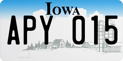 IA license plate APY015