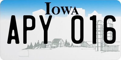 IA license plate APY016