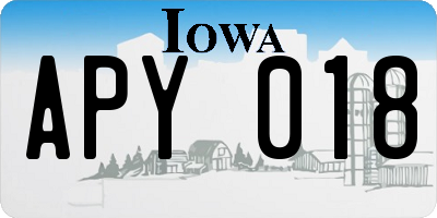 IA license plate APY018