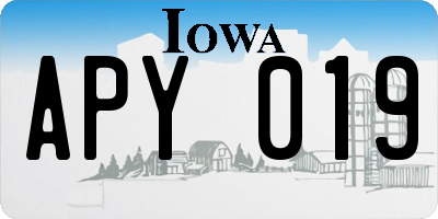 IA license plate APY019