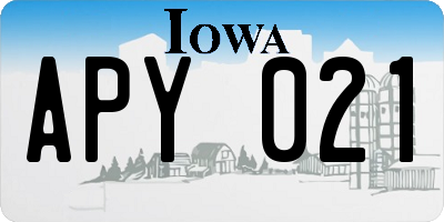 IA license plate APY021