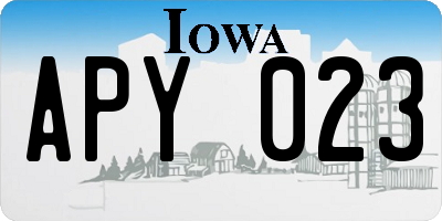 IA license plate APY023