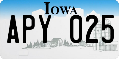 IA license plate APY025