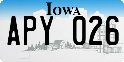 IA license plate APY026