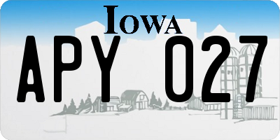 IA license plate APY027