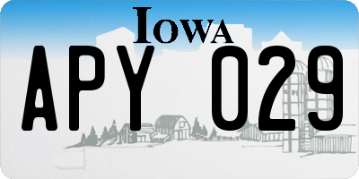 IA license plate APY029