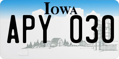 IA license plate APY030