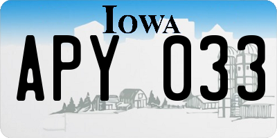 IA license plate APY033