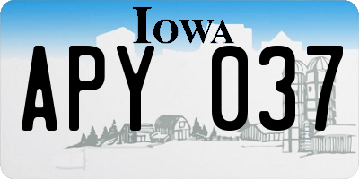 IA license plate APY037