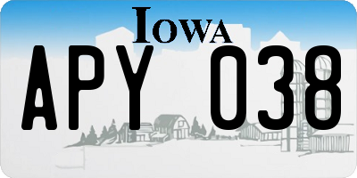 IA license plate APY038