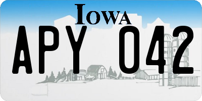 IA license plate APY042