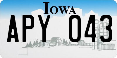 IA license plate APY043