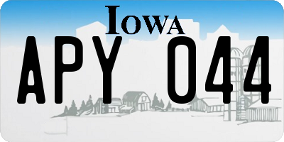 IA license plate APY044