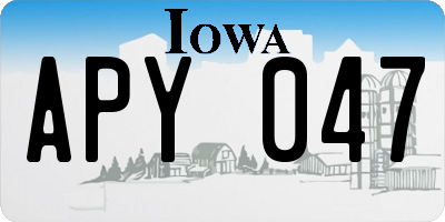 IA license plate APY047