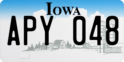 IA license plate APY048