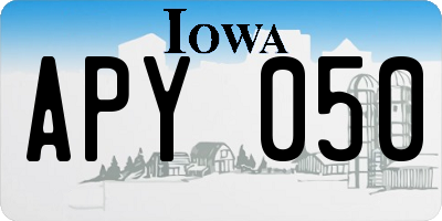 IA license plate APY050