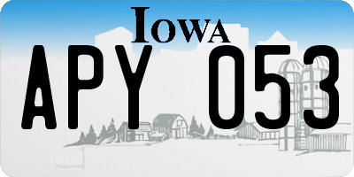 IA license plate APY053