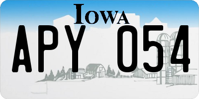 IA license plate APY054