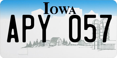 IA license plate APY057