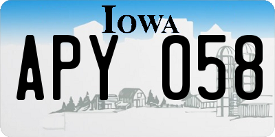 IA license plate APY058