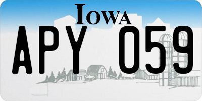 IA license plate APY059