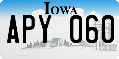 IA license plate APY060