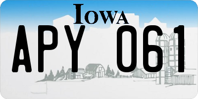 IA license plate APY061