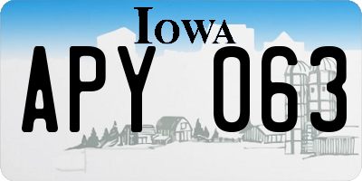 IA license plate APY063