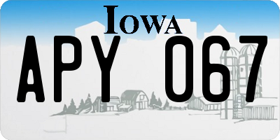 IA license plate APY067