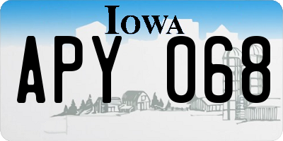 IA license plate APY068