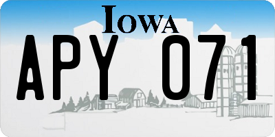 IA license plate APY071