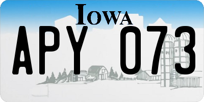 IA license plate APY073