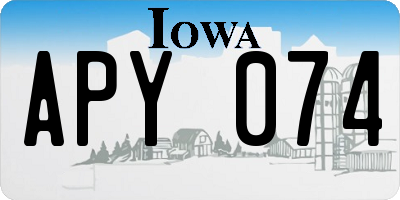 IA license plate APY074