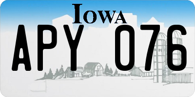 IA license plate APY076