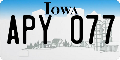 IA license plate APY077