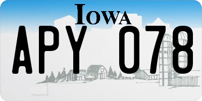 IA license plate APY078