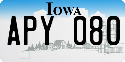 IA license plate APY080