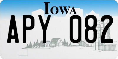 IA license plate APY082