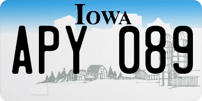 IA license plate APY089