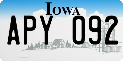 IA license plate APY092