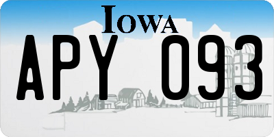 IA license plate APY093
