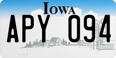 IA license plate APY094