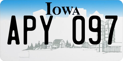 IA license plate APY097