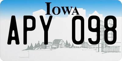 IA license plate APY098