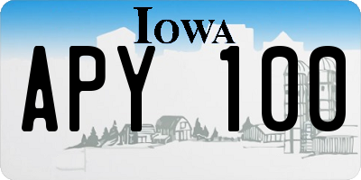 IA license plate APY100