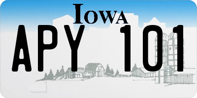 IA license plate APY101